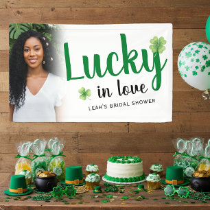 Lucky in Love St Patrick's Day Photo Bridal Shower Banner