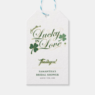 Lucky in Love St Patrick's Modern Bridal Shower  Gift Tags
