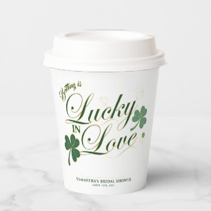 Lucky in Love St Patrick's Modern Bridal Shower  Paper Cups