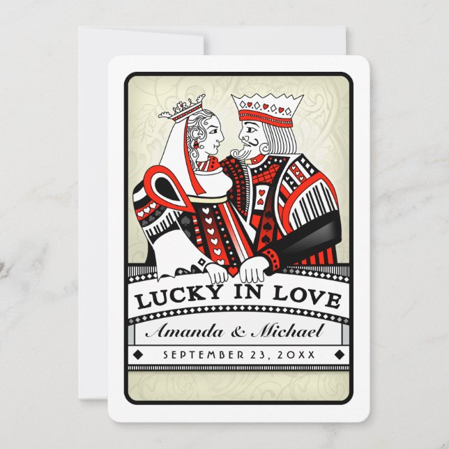 Lucky in Love - Together With - Wedding Invitation (Front)