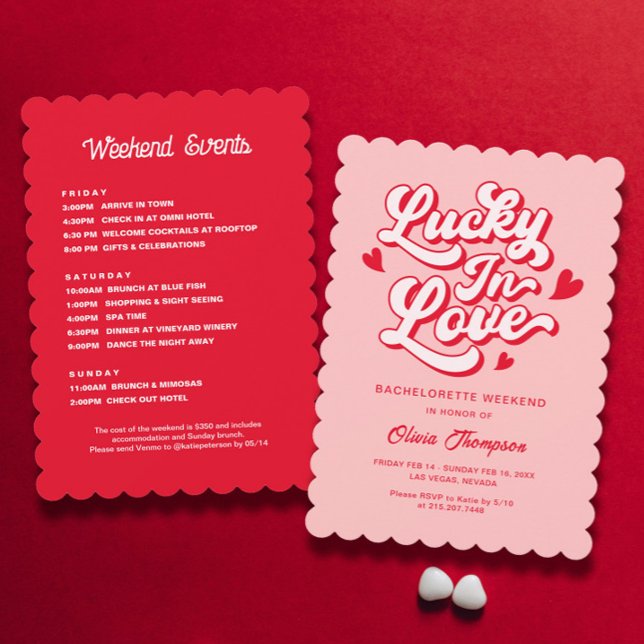 Lucky in Love Vegas Bachelorette Party Invitation (Creator Uploaded)
