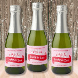 Lucky In Love Vibrant Pink & Red Bachelorette<br><div class="desc">Pop the bubbly and toast to love with our 'Lucky in Love' bachelorette party champagne labels! Featuring the captivating Queen of Hearts and a hand-drawn woman outline gracefully holding a champagne glass, these labels are the epitome of elegance and excitement in bold pink and red hues. Whether you're celebrating poolside...</div>