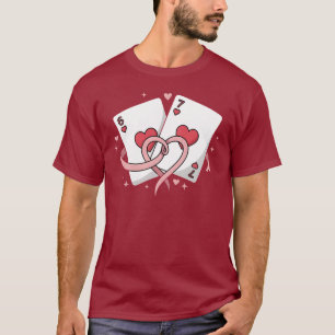 Lucky in Love: Vintage 6 & 7 of Hearts Romantic T-Shirt