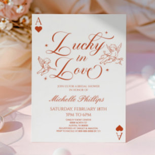 Lucky In Love Vintage Cupid Bridal Shower Invitation