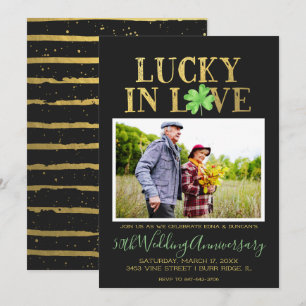 Lucky in Love Wedding Anniversary Invitation