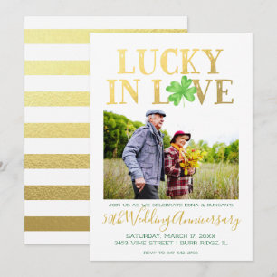 Lucky in Love Wedding Anniversary Invitation