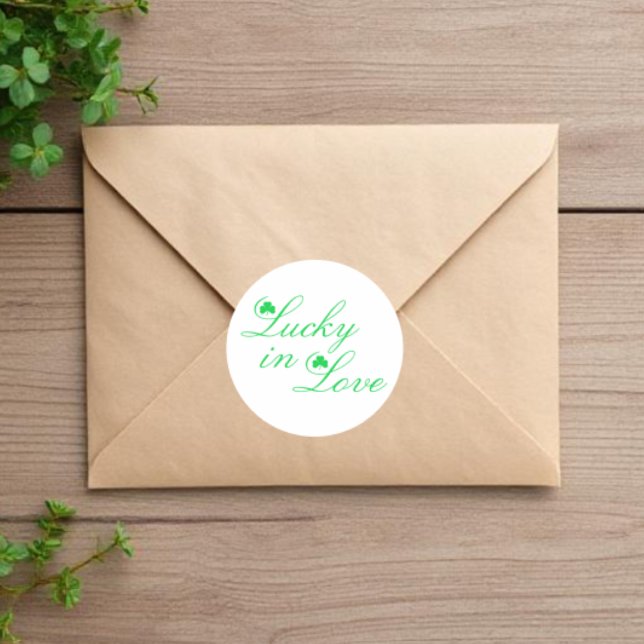 Lucky In Love Wedding Classic Round Sticker (Creator Uploaded)