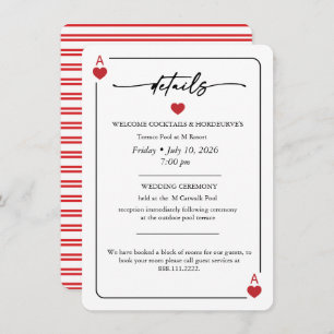 Lucky in Love Wedding Details Card