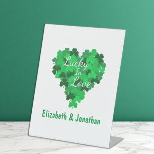 Lucky In Love Wedding Pedestal Sign