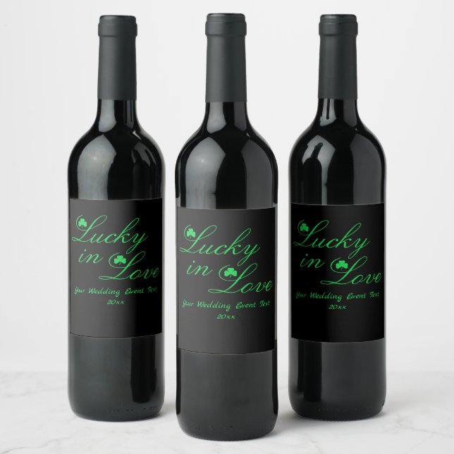 Lucky In Love Wine Label (Bottles)