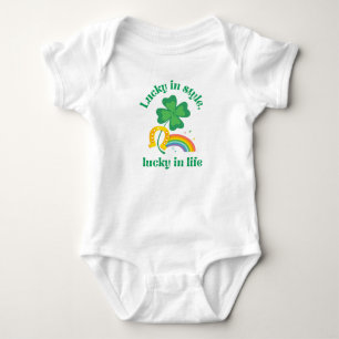 Lucky in style lucky in life baby T-Shirt Bodysuit