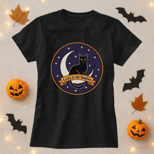 Lucky in the Shadows Shirt; Black Cat Halloween  T-Shirt