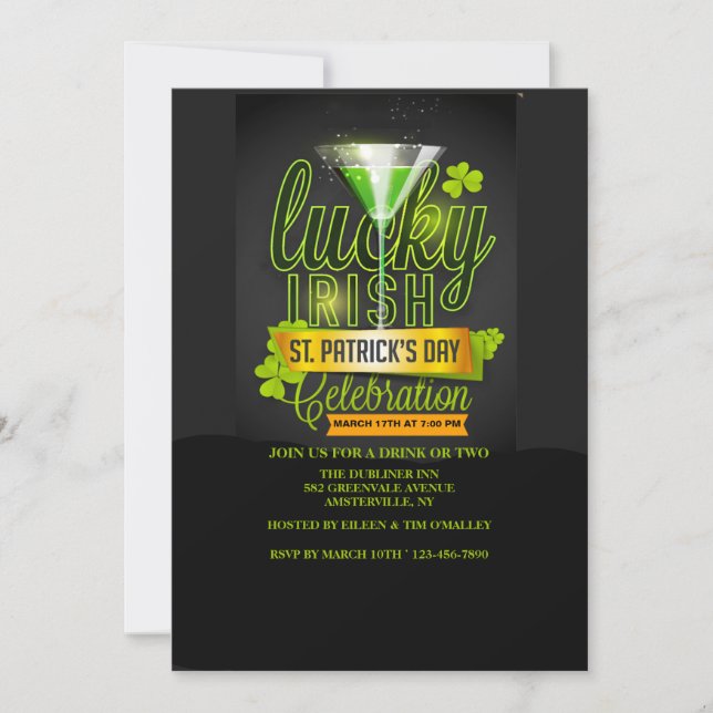 Lucky Irish Celebration Invitation (Front)
