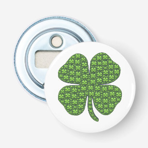 Lucky Irish Clover Button Bottle Opener