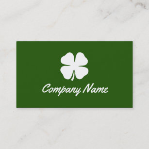 Lucky Irish clover green business card template