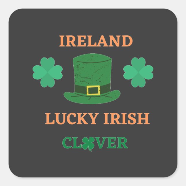 Lucky Irish clover Ireland  Square Sticker (Front)