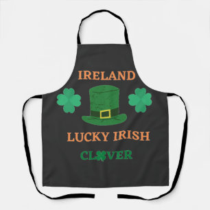 Lucky Irish clover Ireland T-Shirt Apron