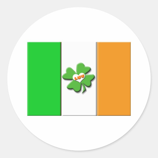 Lucky Irish Flag Classic Round Sticker (Front)