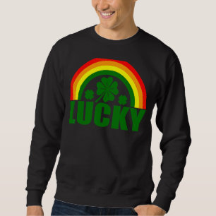 Lucky Irish Four Leaf C St Patrick's Day Rainbow Sweatshirt