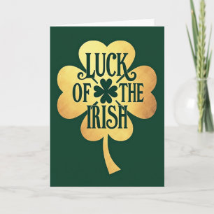 Lucky Irish Four Leaf Clover Card