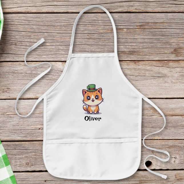 Lucky Irish Ginger Cat Kids Apron (Creator Uploaded)