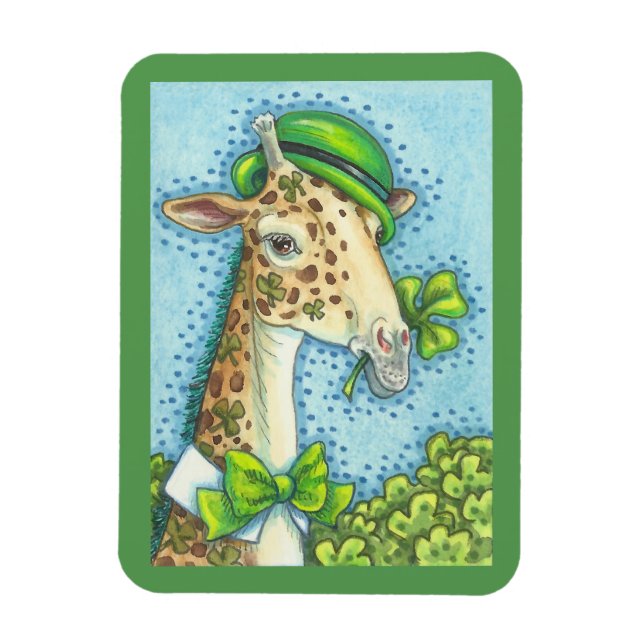 LUCKY IRISH GIRAFFE MAGNET Green *Personalise (Vertical)