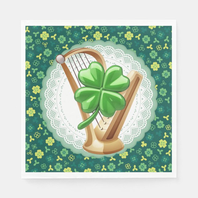 Lucky Irish Harp Napkins (Front)