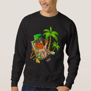 Lucky Irish Leprechaun Hawaiian Surfing St Patrick Sweatshirt