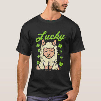 Lucky Irish Llama Shamrock St Patrick Day Animal G T-Shirt