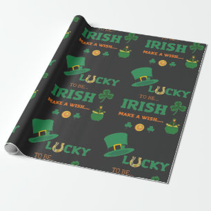 Lucky irish make a wish wrapping paper