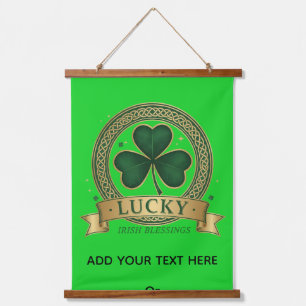 Lucky Irish Shamrock Celtic Wall Tapestry Design