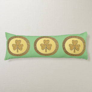 Lucky Irish Shamrock Gold Coin Body Cushion
