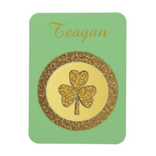 Lucky Irish Shamrock Gold Coin Custom Magnet
