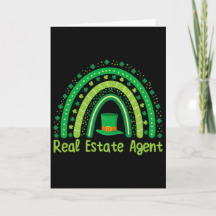 Lucky Irish Shamrock Rainbow Paddy's Day Real Esta Card