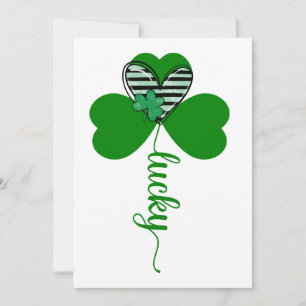Lucky Irish St Patrick's Day Flower Invitation