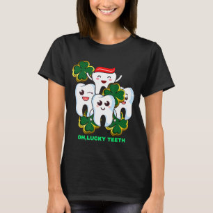 Lucky Irish Teeth With Clover Leaf Funny St Patric T-Shirt