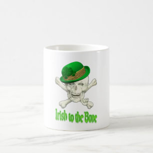 Lucky Irish to the Bone Skull and Bones Funny Magic Mug