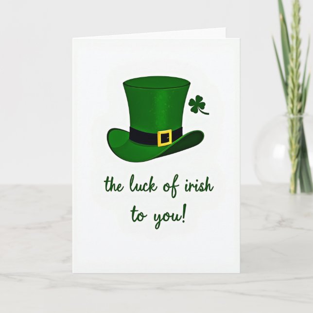 Lucky Irish Top Hat Card (Front)
