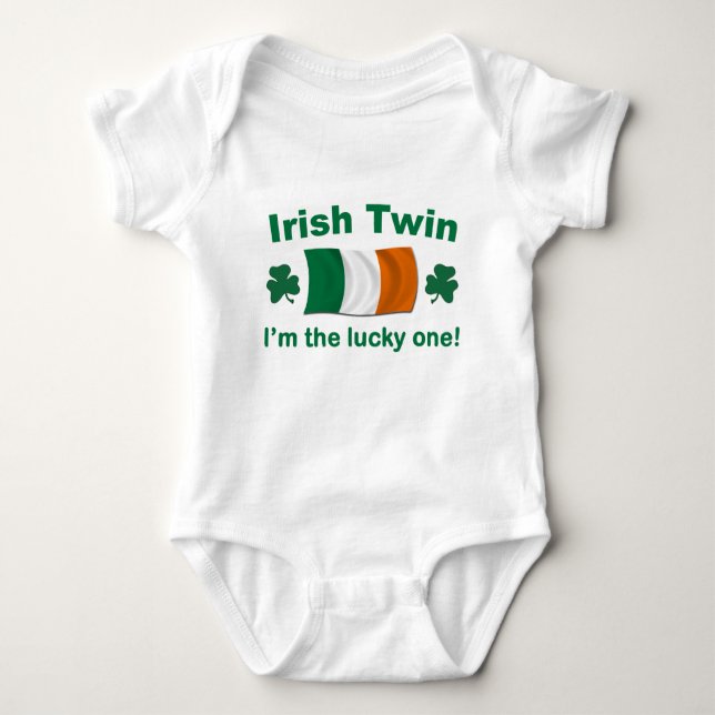 Lucky Irish Twin Baby Bodysuit (Front)