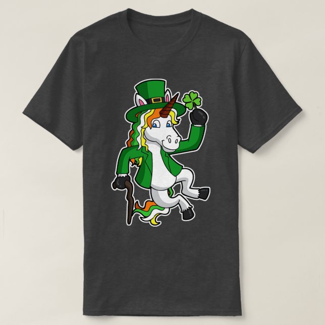 Lucky Irish Unicorn  St Patricks Day Heel Click T-Shirt (Design Front)