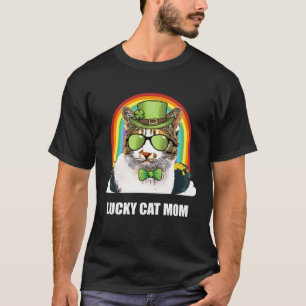 Lucky Japanese Bobtail Cat Mum St Patricks Day T-Shirt