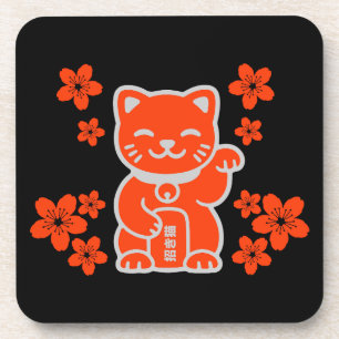 Lucky Japanese Maneki-neko Coaster