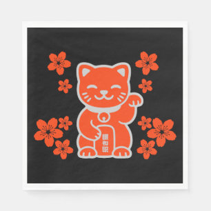 Lucky Japanese Maneki-neko Napkin
