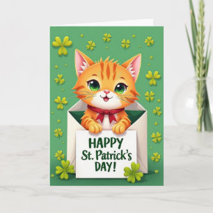 Lucky Kitten St Patricks Day Card