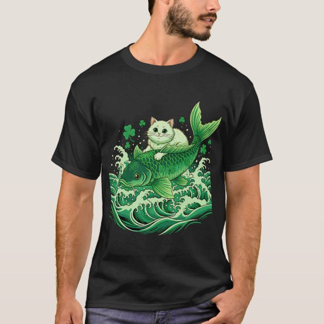 Lucky Koi Cat Japan T-Shirt (Front)