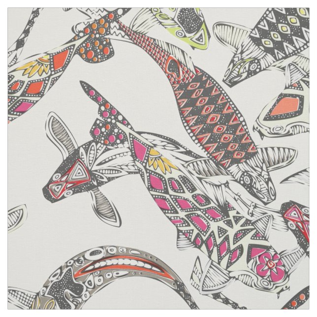 lucky koi off white fabric (Swatch)