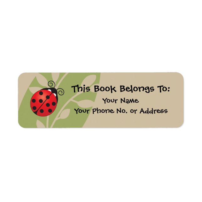 Lucky Ladybug Book Sticker (Front)