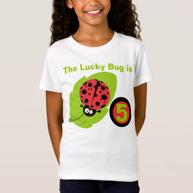 Lucky Ladybug Customisable Birthday T-shirt (Front)