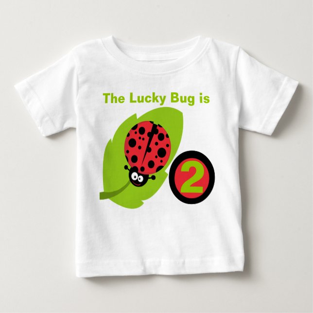 Lucky Ladybug Customisable Birthday T-shirt (Front)
