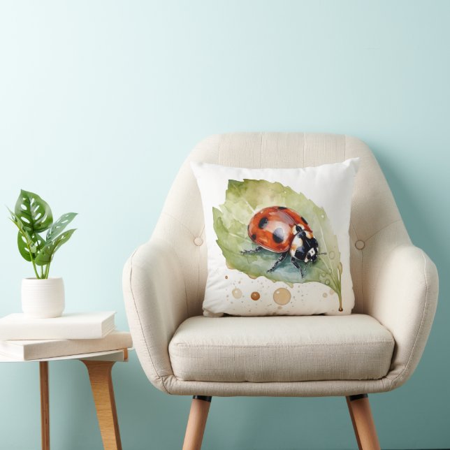 Lucky Ladybug on Leaf Cushion (Chair)